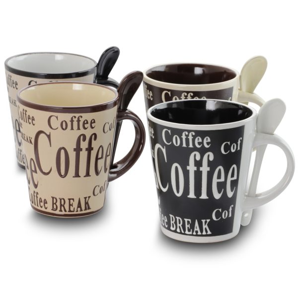 Gibson Bareggio 8 Piece Coffee Mug Set with Spoons